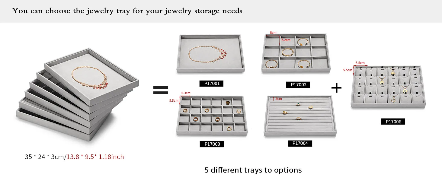 Elegant Jewelry Display & Storage Trays: Jeweler Versatile Velvet-Lined Bins for Organizing Necklaces, Rings, Earrings, & More