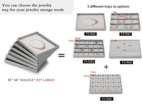 Elegant Jewelry Display & Storage Trays: Jeweler Versatile Velvet-Lined Bins for Organizing Necklaces, Rings, Earrings, & More