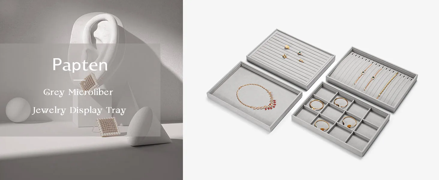 Elegant Jewelry Display & Storage Trays: Jeweler Versatile Velvet-Lined Bins for Organizing Necklaces, Rings, Earrings, & More