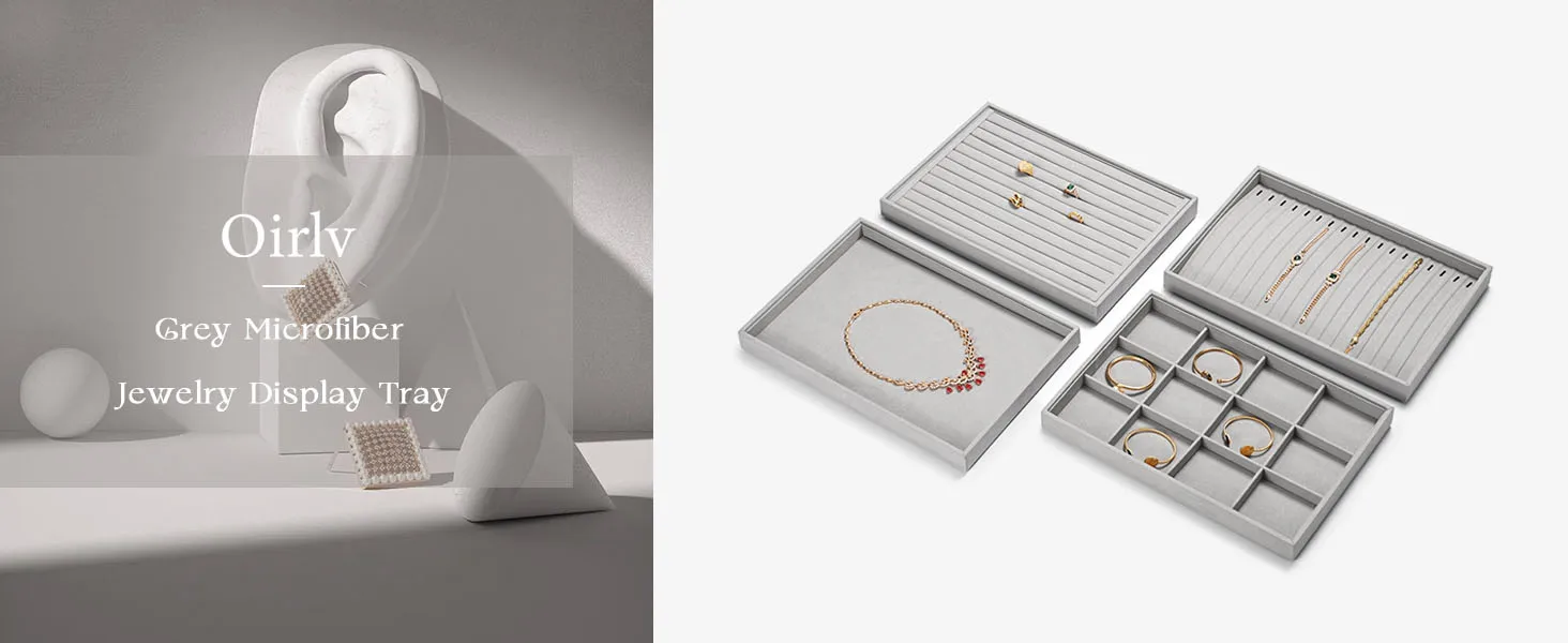 Elegant Jewelry Display & Storage Trays: Jeweler Versatile Velvet-Lined Bins for Organizing Necklaces, Rings, Earrings, & More