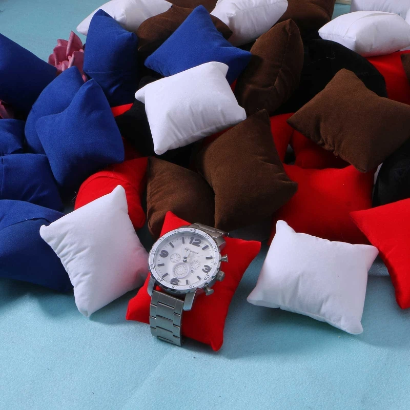 10 Pieces Velvet Bracelet Watch Pillow Small Multicolor Velvet Pillow Jewelry Bracelet Cushion Holder Organizer Pillow