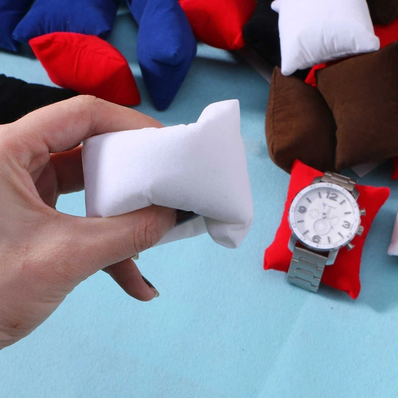 10 Pieces Velvet Bracelet Watch Pillow Small Multicolor Velvet Pillow Jewelry Bracelet Cushion Holder Organizer Pillow