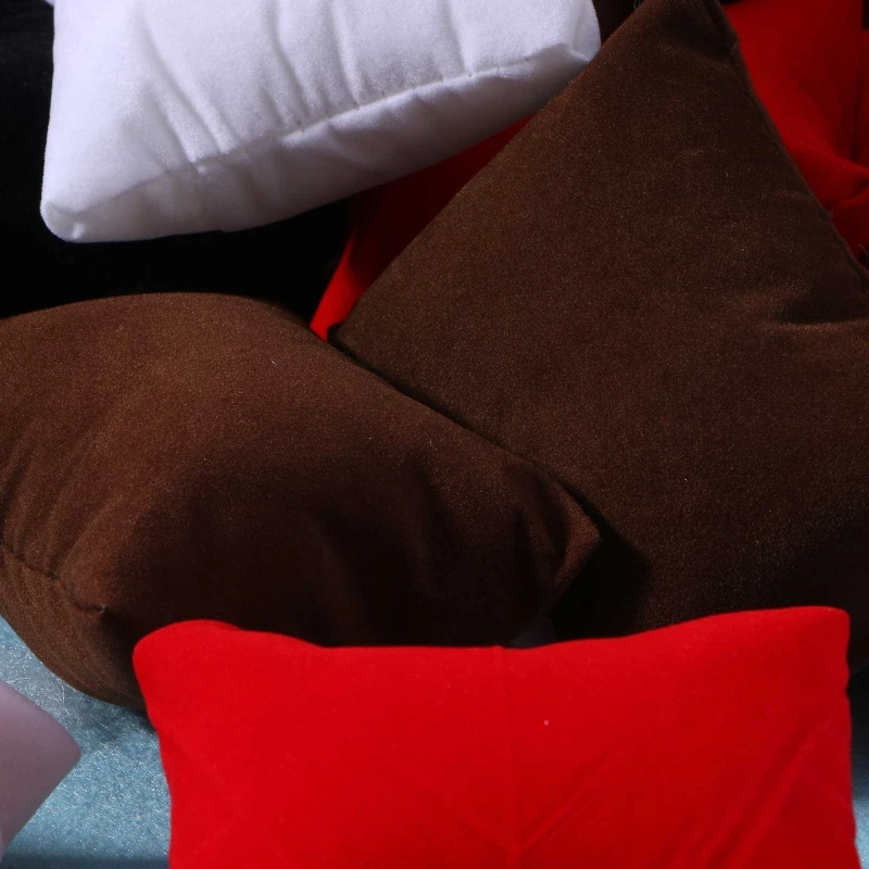 10 Pieces Velvet Bracelet Watch Pillow Small Multicolor Velvet Pillow Jewelry Bracelet Cushion Holder Organizer Pillow