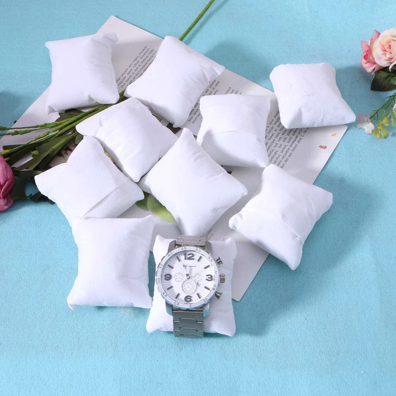 10 Pieces Velvet Bracelet Watch Pillow Small Multicolor Velvet Pillow Jewelry Bracelet Cushion Holder Organizer Pillow