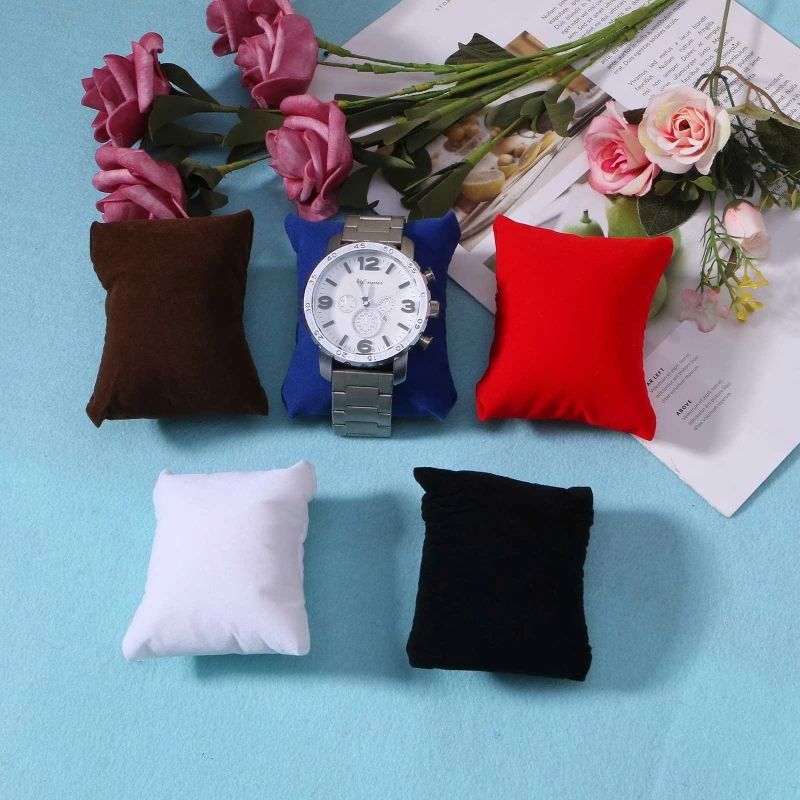 10 Pieces Velvet Bracelet Watch Pillow Small Multicolor Velvet Pillow Jewelry Bracelet Cushion Holder Organizer Pillow