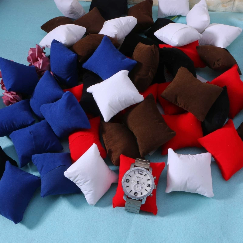 10 Pieces Velvet Bracelet Watch Pillow Small Multicolor Velvet Pillow Jewelry Bracelet Cushion Holder Organizer Pillow