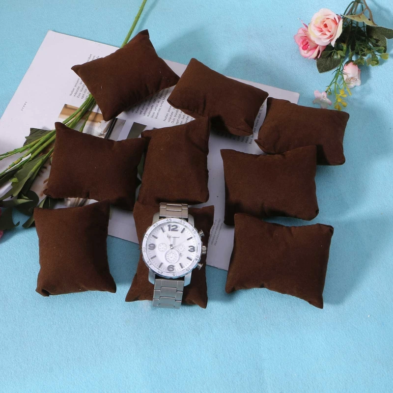 10 Pieces Velvet Bracelet Watch Pillow Small Multicolor Velvet Pillow Jewelry Bracelet Cushion Holder Organizer Pillow
