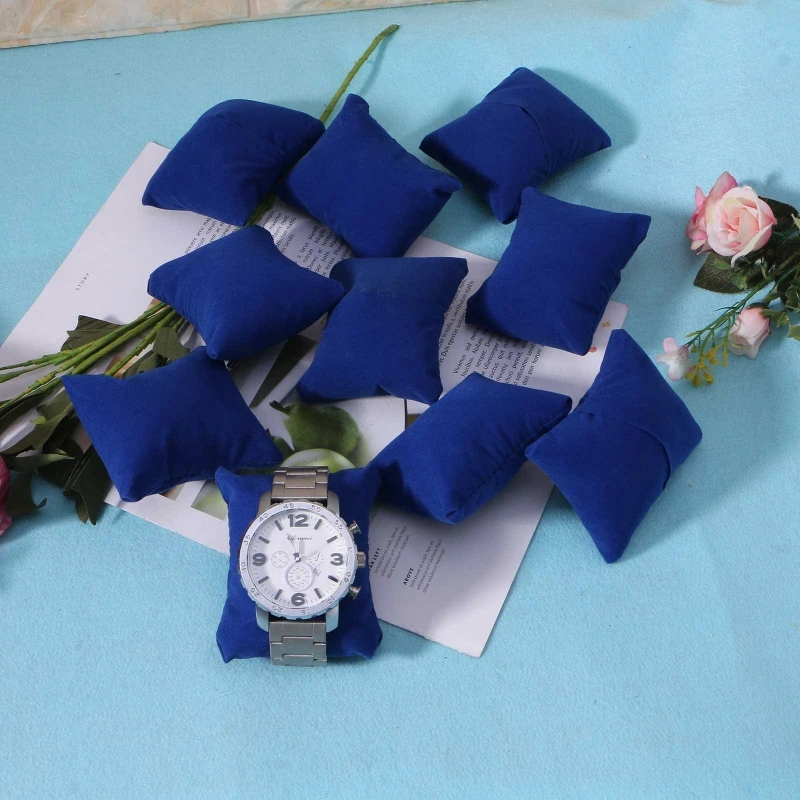 10 Pieces Velvet Bracelet Watch Pillow Small Multicolor Velvet Pillow Jewelry Bracelet Cushion Holder Organizer Pillow