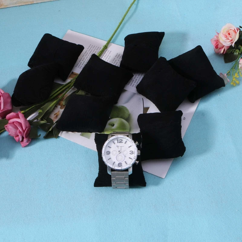 10 Pieces Velvet Bracelet Watch Pillow Small Multicolor Velvet Pillow Jewelry Bracelet Cushion Holder Organizer Pillow