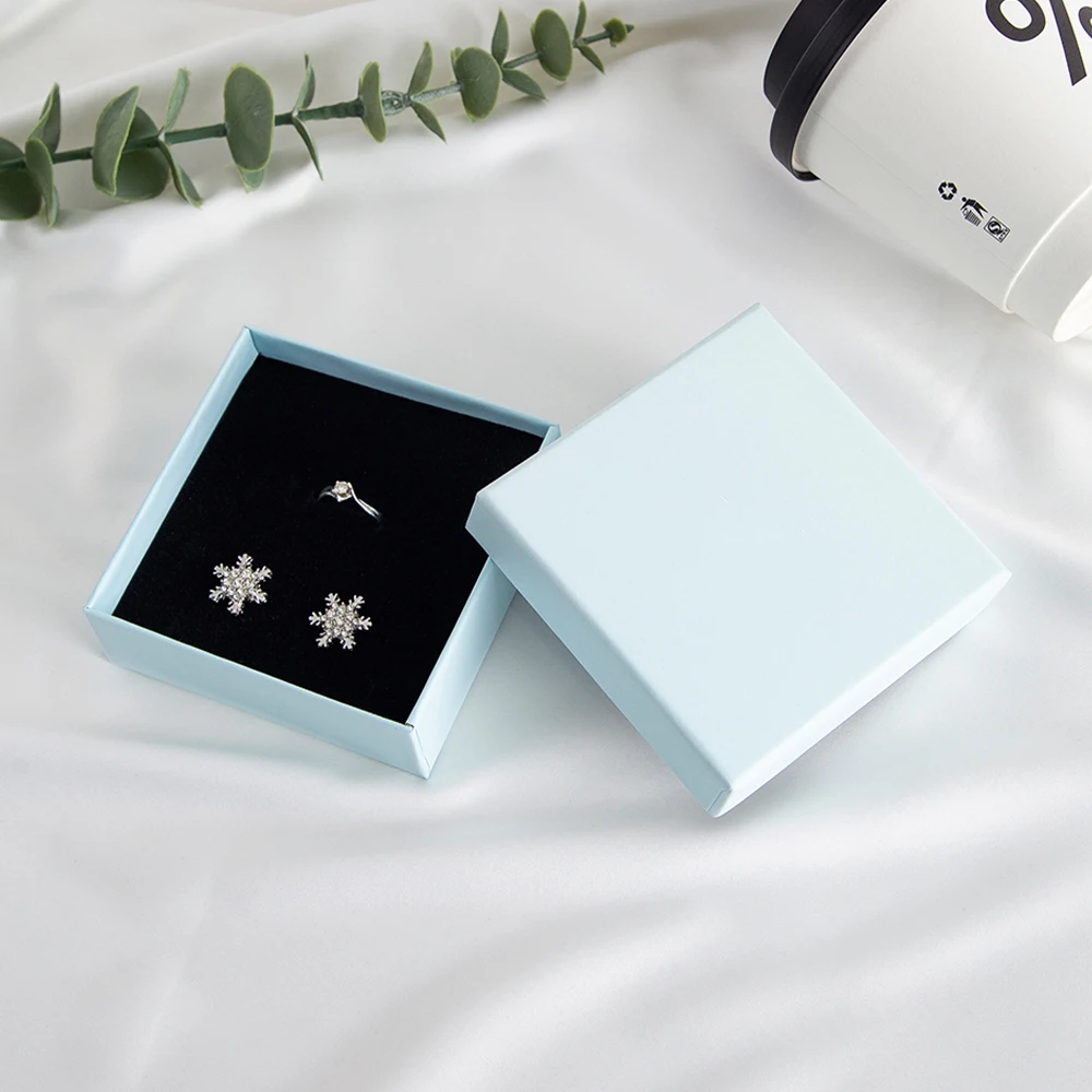 10Pcs Jewelry Kraft Box Ring Necklace Earrings Bracelet Organizer Girls Women Men Gift Packaging Travel Accessories Sponge Case