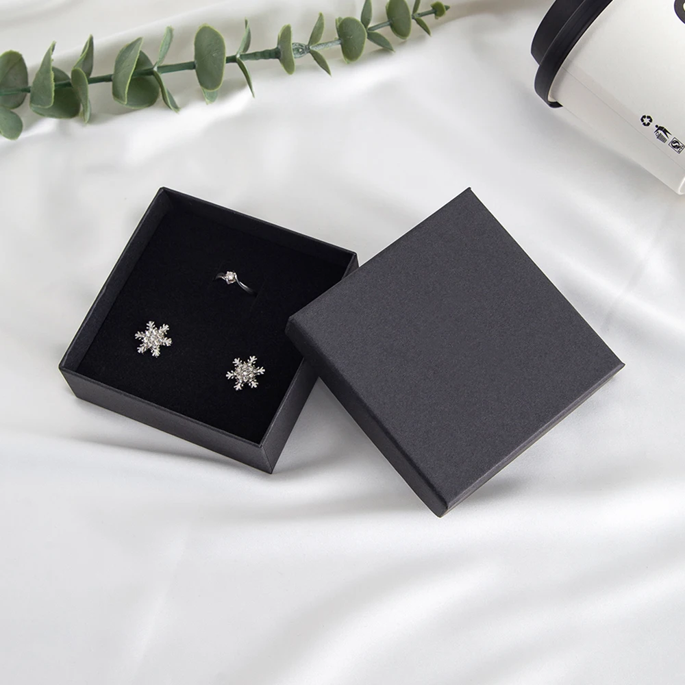 10Pcs Jewelry Kraft Box Ring Necklace Earrings Bracelet Organizer Girls Women Men Gift Packaging Travel Accessories Sponge Case