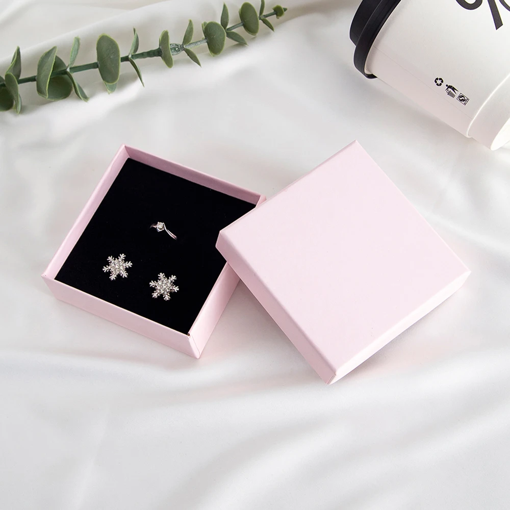 10Pcs Jewelry Kraft Box Ring Necklace Earrings Bracelet Organizer Girls Women Men Gift Packaging Travel Accessories Sponge Case