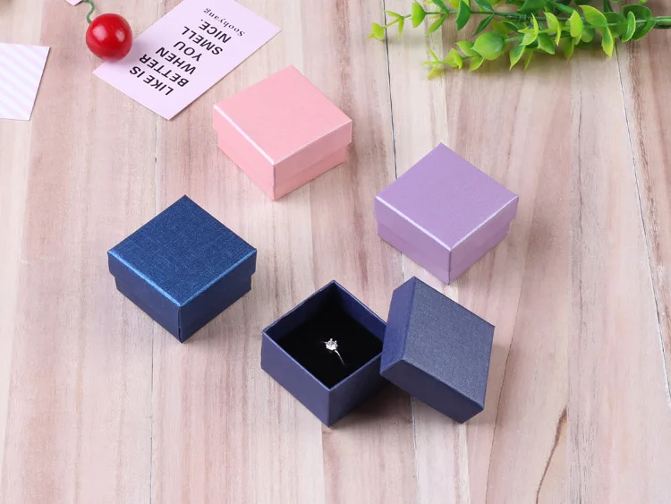 24pcs Bulk 9x9x3cm Jewelry Travel Organizer Gift Box with Black Velvet Sponge Earrings Ring Necklace Storage Cardboard Dust Case