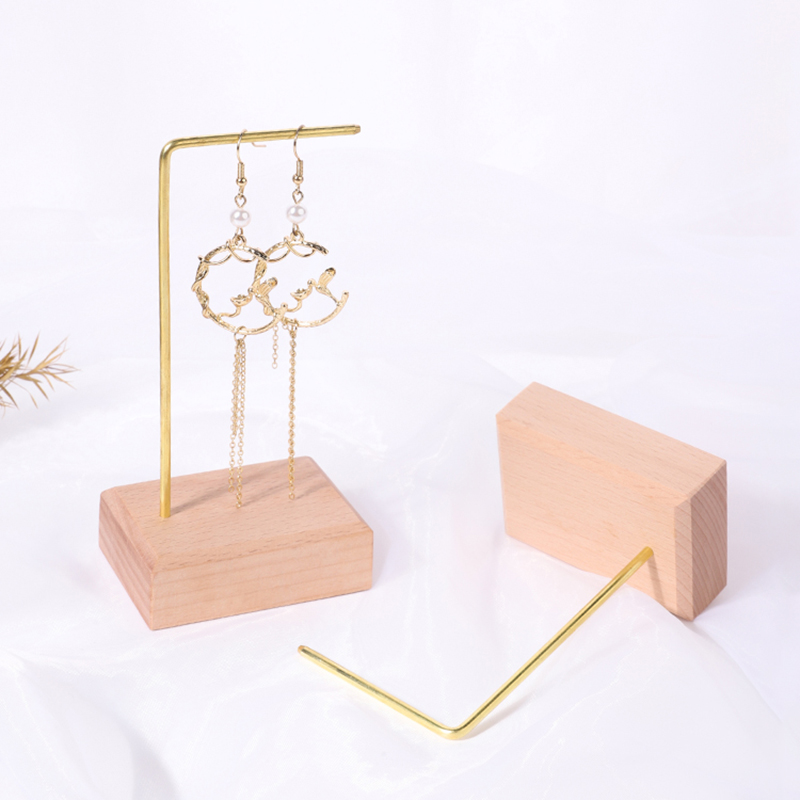 Wooden and metal necklace holders bracelet stand for jewelry chain holders earring organizer jewellery display case Hanging