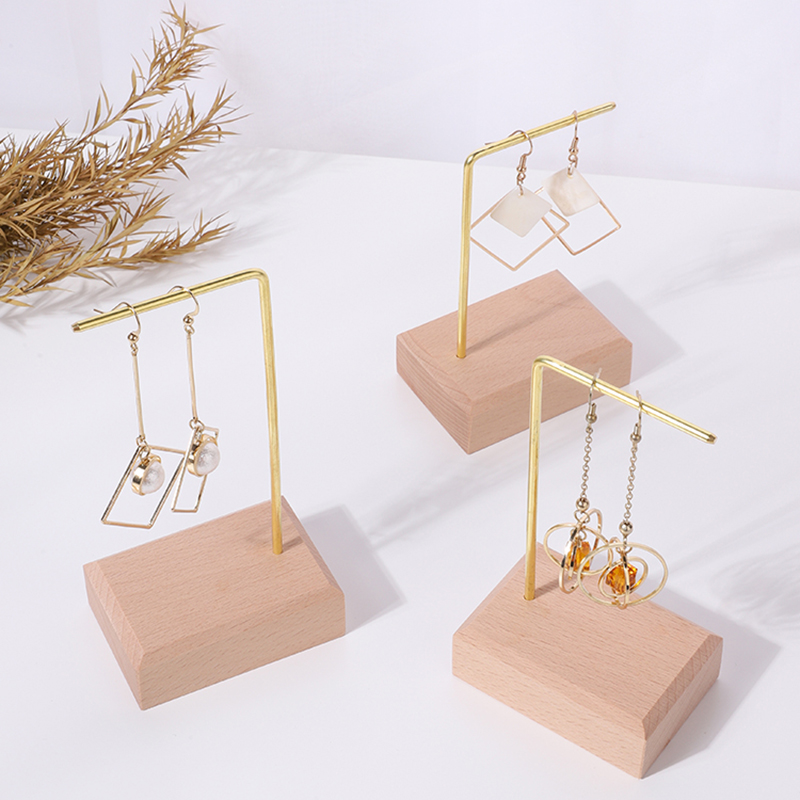 Wooden and metal necklace holders bracelet stand for jewelry chain holders earring organizer jewellery display case Hanging