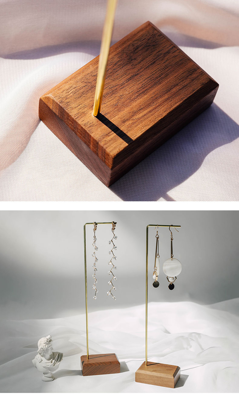 Wooden and metal necklace holders bracelet stand for jewelry chain holders earring organizer jewellery display case Hanging