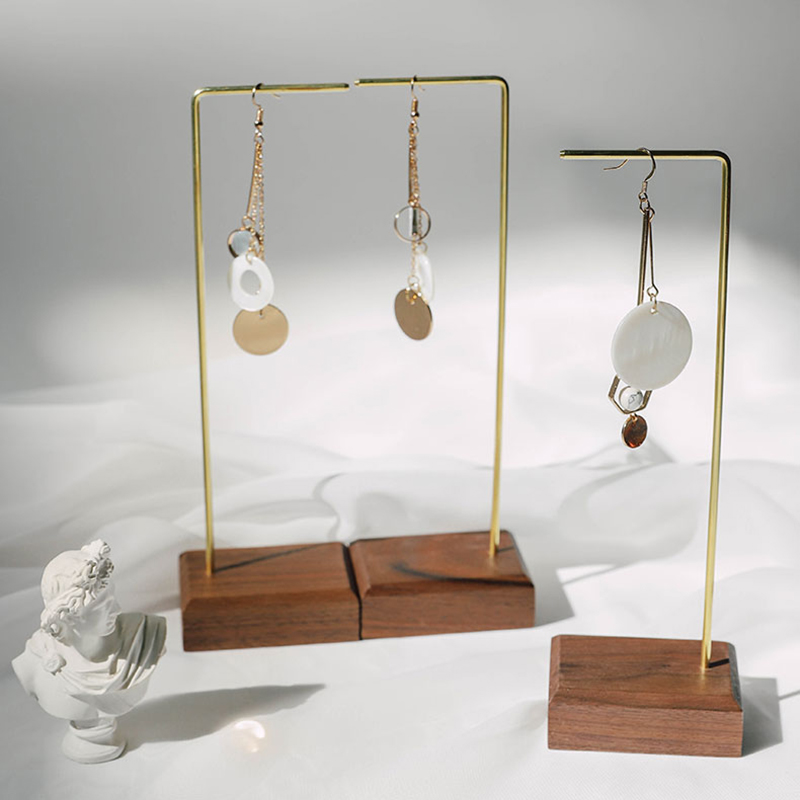Wooden and metal necklace holders bracelet stand for jewelry chain holders earring organizer jewellery display case Hanging