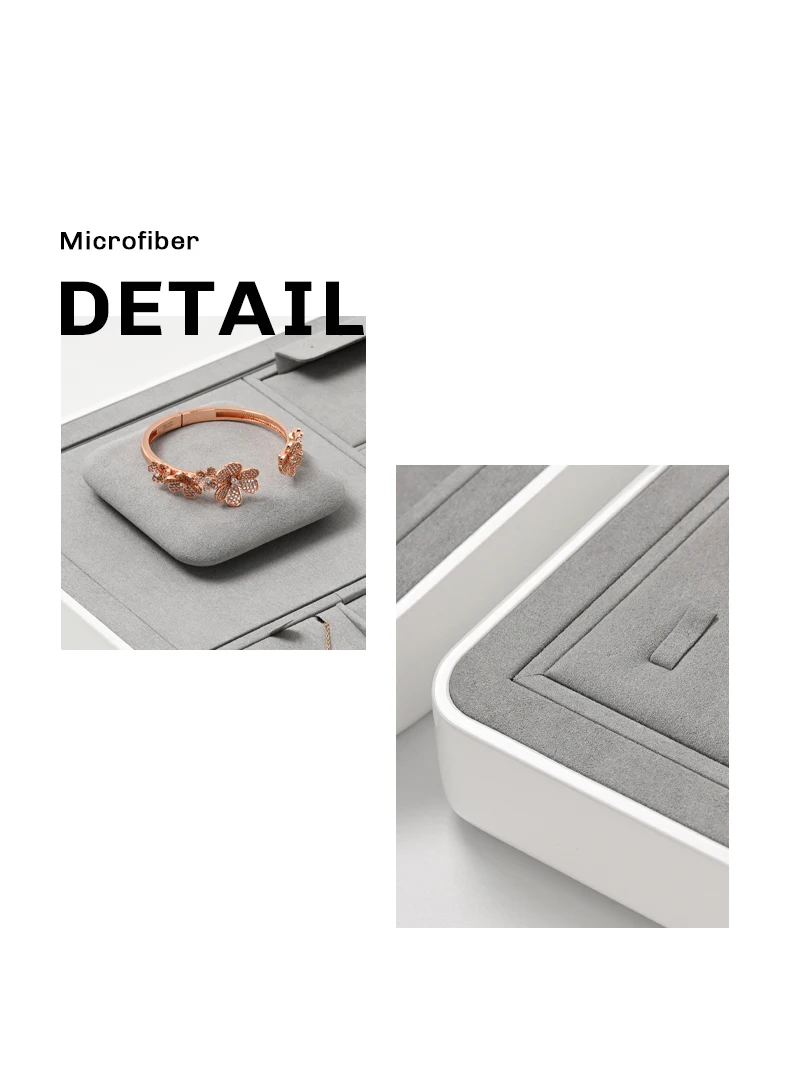 Oirlv Display Trays Grey Velvet Jewelry Display Tray for Ring Earrings Bangle Necklace Tray Organizer Jewelry Display Tray Grey