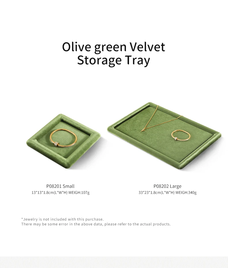 Yinbeini Velvet Jewelry Flat Tray Ring Pendant Bracelet Necklace Display Tray Jewelry Storage Organizer Plate P082