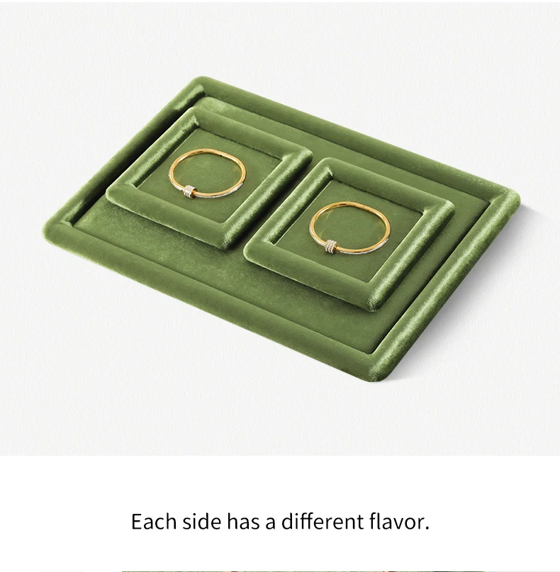 Yinbeini Velvet Jewelry Flat Tray Ring Pendant Bracelet Necklace Display Tray Jewelry Storage Organizer Plate P082