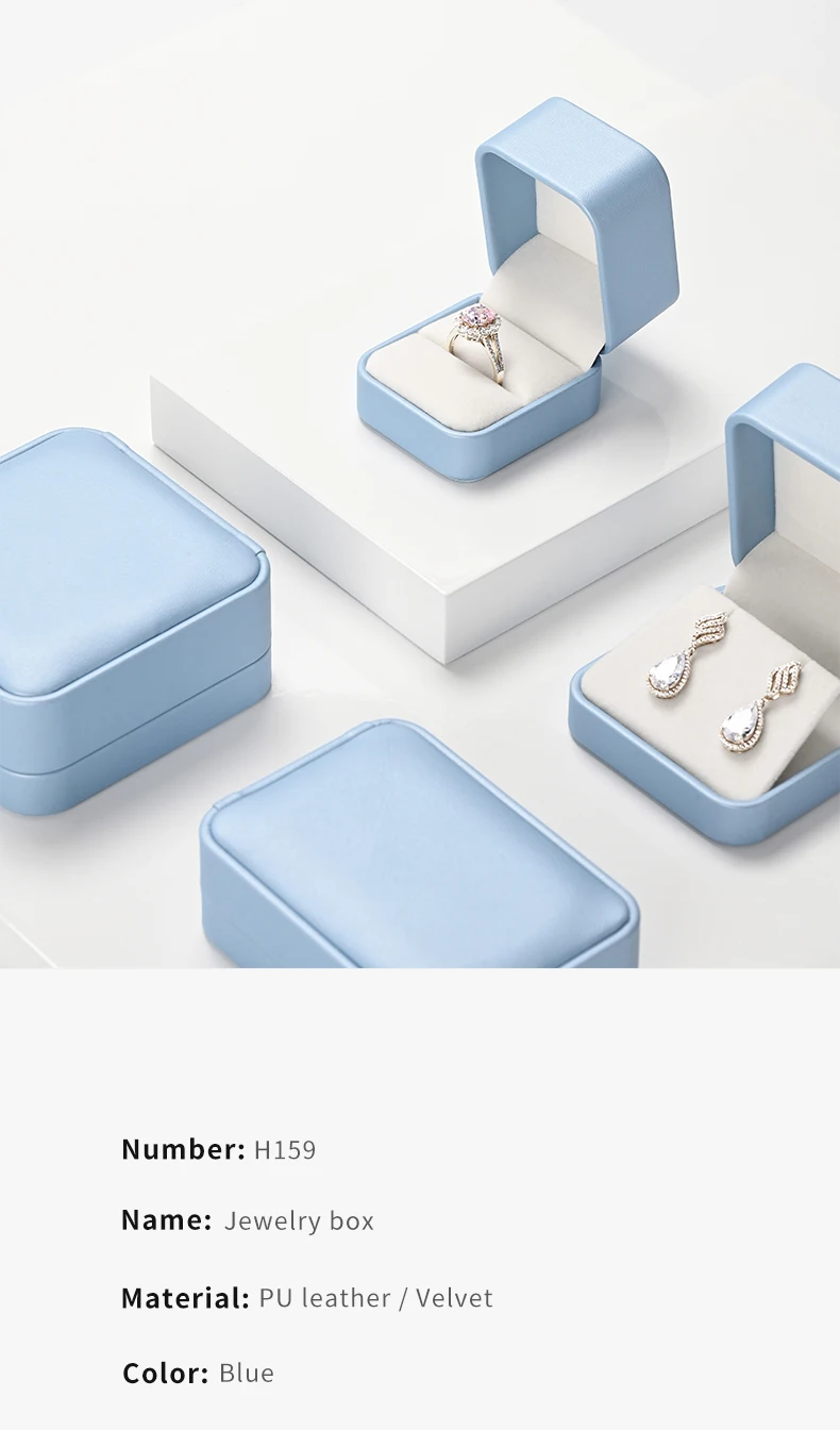 Oirlv Premium Blue Jewelry Box With Velvet Lining Packaging for Necklaces/rings/earrings, Organized for Families and Jewellers