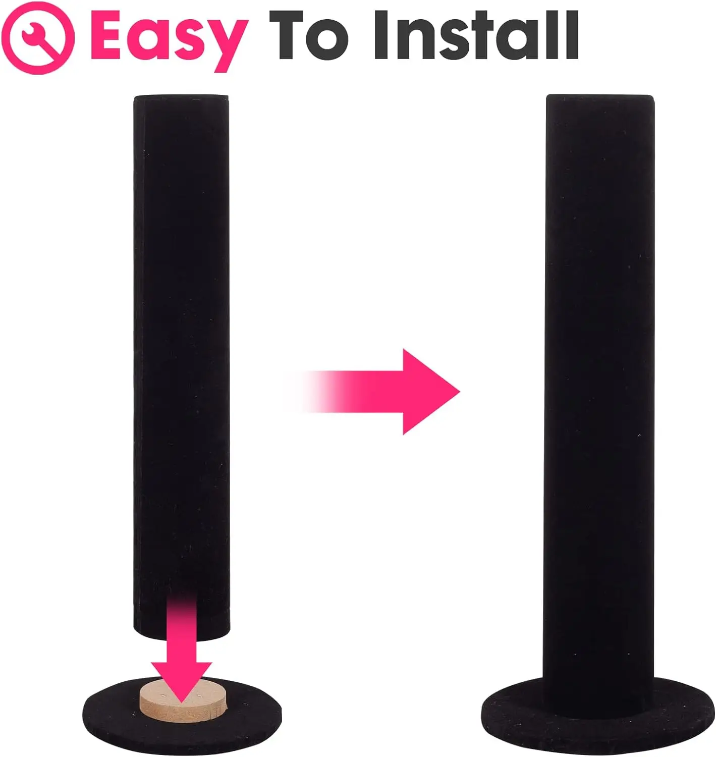 Stylish Vertical Jewelry Stand for Bracelets And Watches with Hair Band Holder T-Bar Rack Closet Organizer Tower