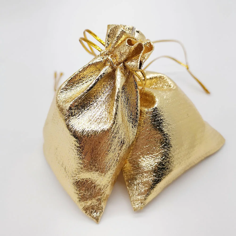 100pcs Jewelry Pouch Jewellery Bag Silver/Gold Velvet Bag Drawstring Jewelry Packaging Bags Organza Jewelry Bags 7x9 9x12 13x18