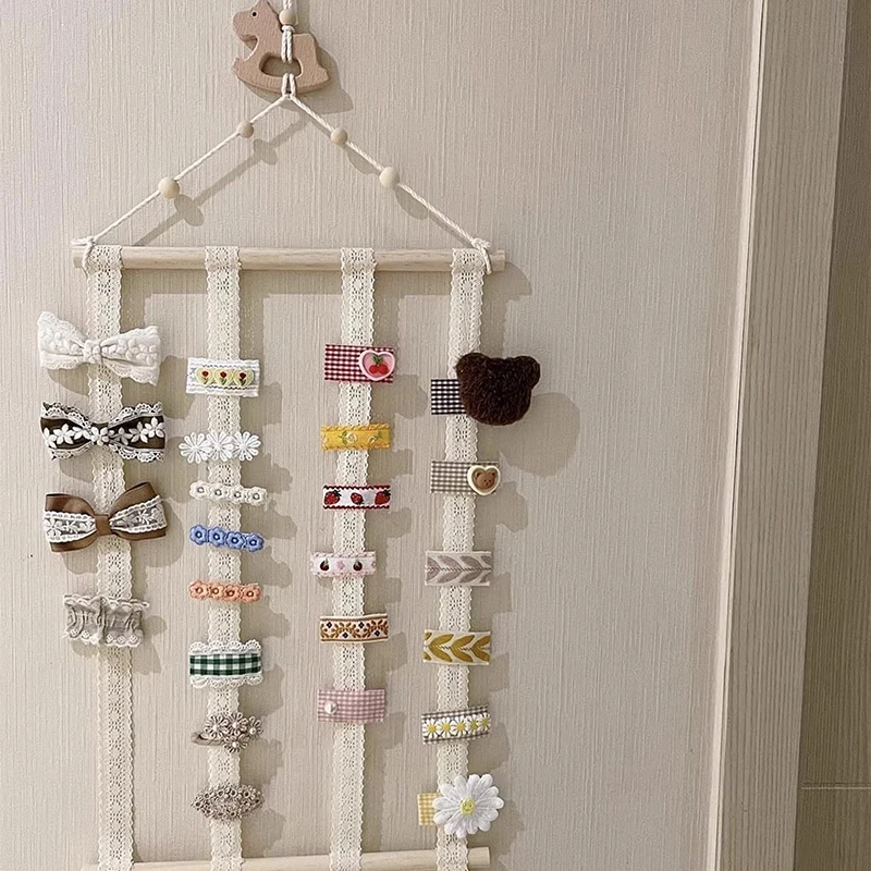 Wall Hair Clip Display Rack Hairpin Storage Girl Hair Accessories Headband Headdress Hairpin Wall Hanging Bathroom