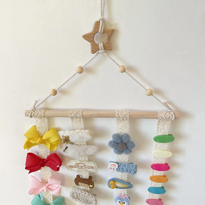 Wall Hair Clip Display Rack Hairpin Storage Girl Hair Accessories Headband Headdress Hairpin Wall Hanging Bathroom