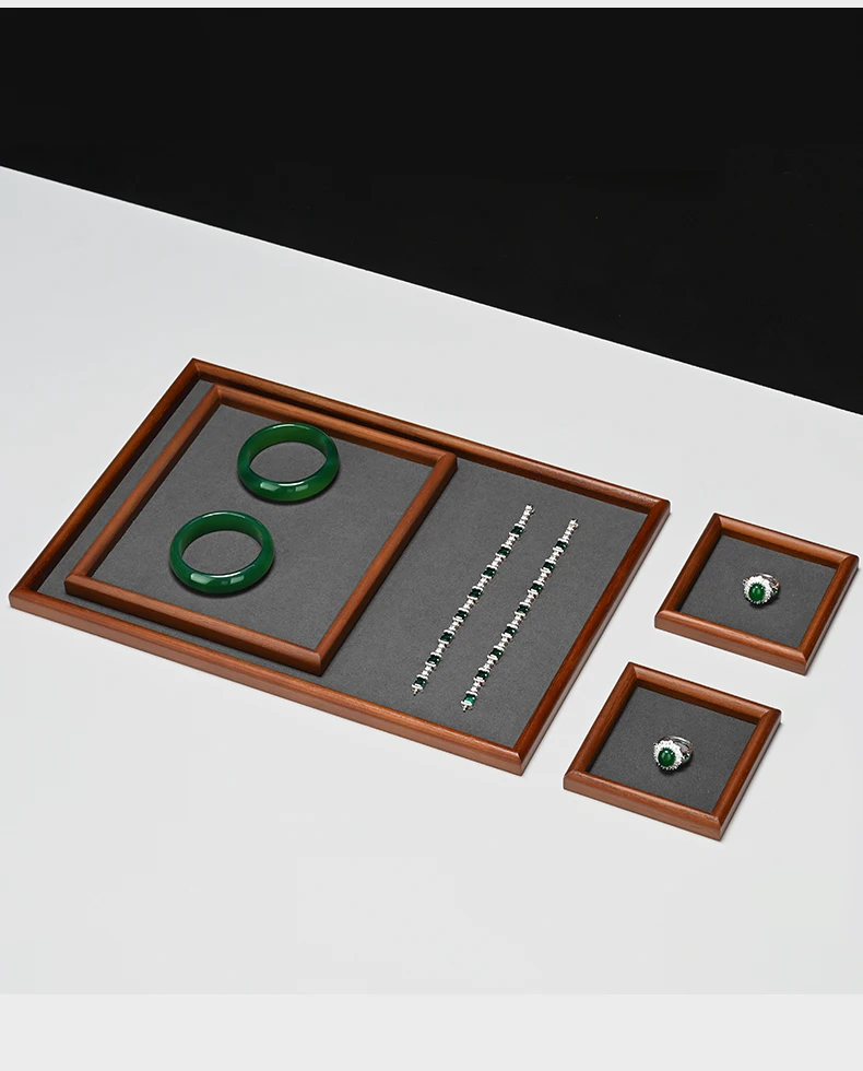 Oirlv New Wooden Jewelry Tray For Ring Earrings Bracelet Bangle Necklace Rectangle Jewelry Display Stand Jewelry Tray Hot Sales