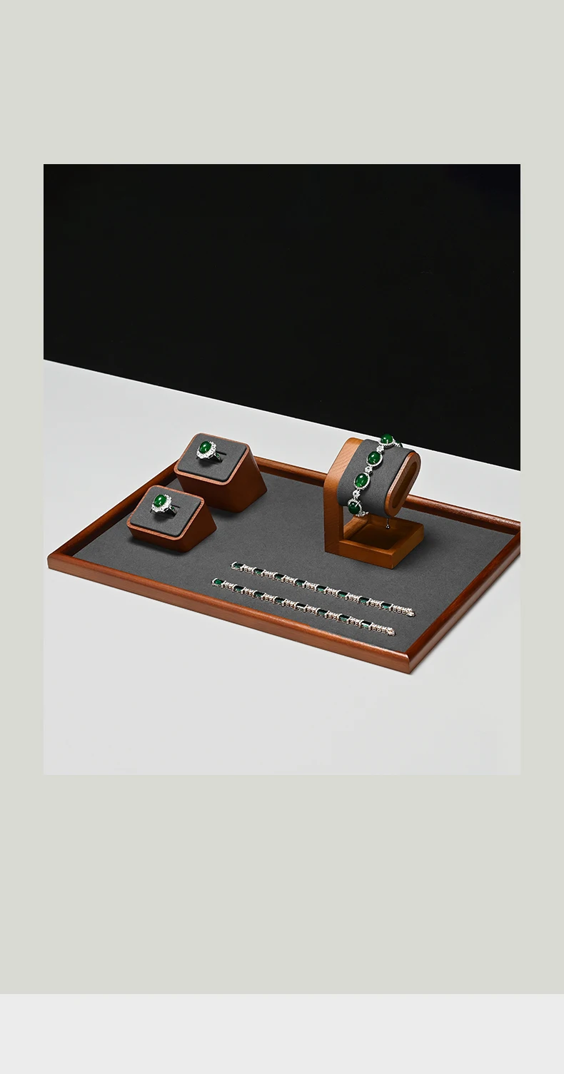 Oirlv New Wooden Jewelry Tray For Ring Earrings Bracelet Bangle Necklace Rectangle Jewelry Display Stand Jewelry Tray Hot Sales