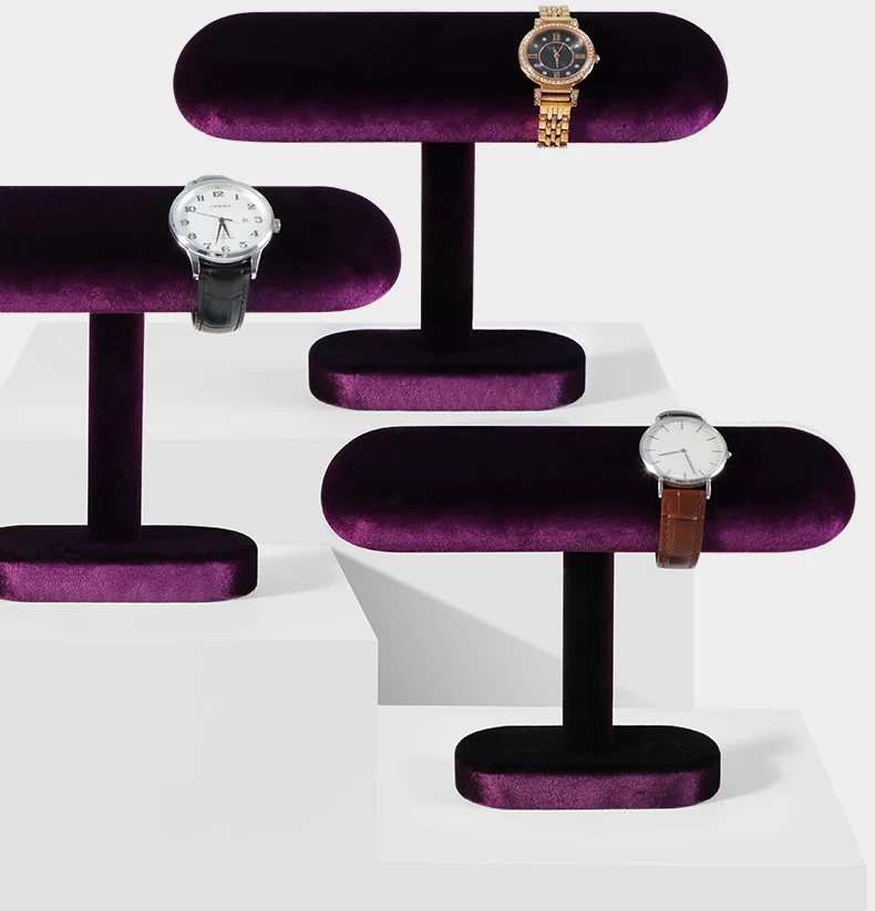 Yinbeini Velvet Watch Display Stand Jewelry Storage Rack for Watch Bracelets and Bangles Jewelry Display Holder TB002