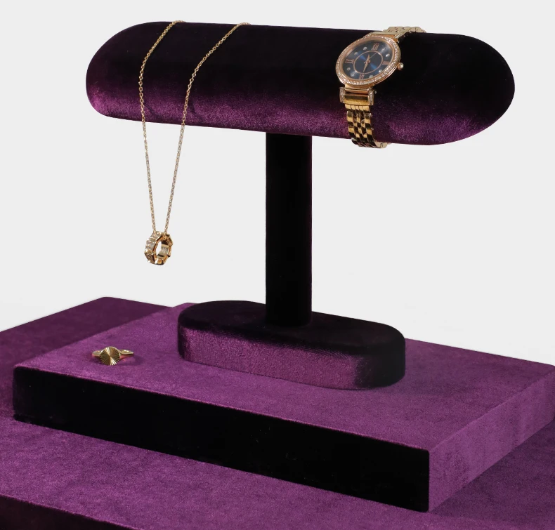 Yinbeini Velvet Watch Display Stand Jewelry Storage Rack for Watch Bracelets and Bangles Jewelry Display Holder TB002