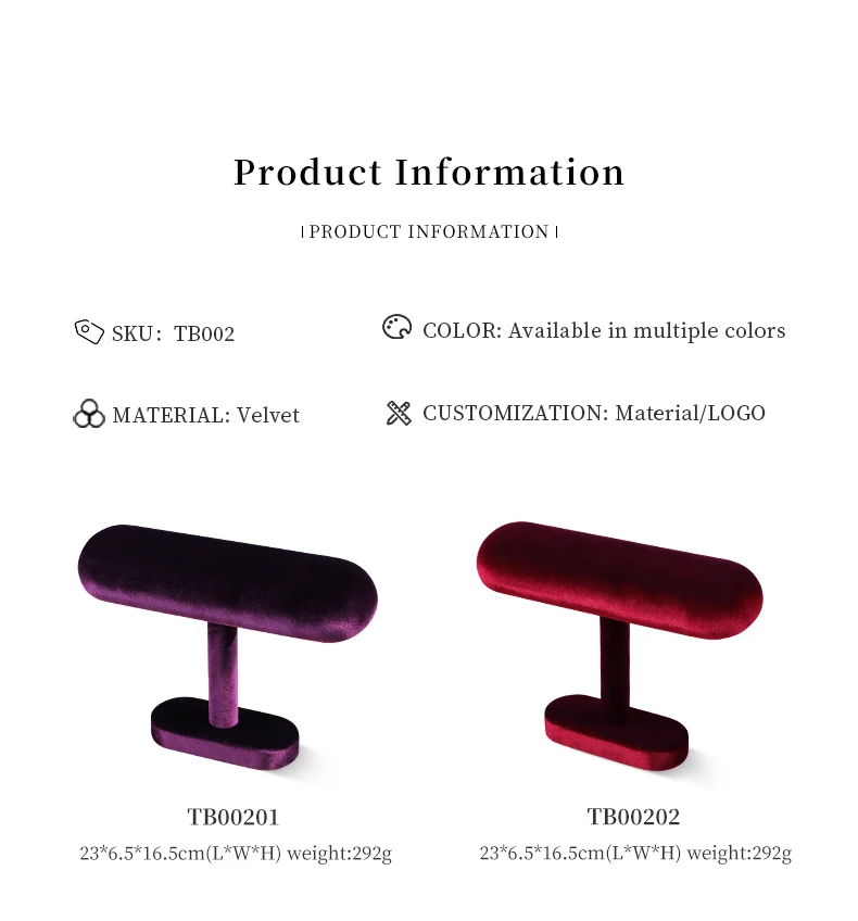 Yinbeini Velvet Watch Display Stand Jewelry Storage Rack for Watch Bracelets and Bangles Jewelry Display Holder TB002