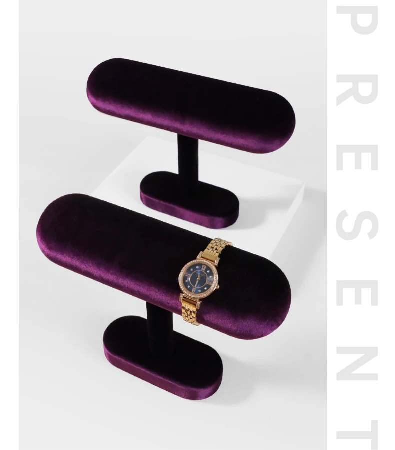 Yinbeini Velvet Watch Display Stand Jewelry Storage Rack for Watch Bracelets and Bangles Jewelry Display Holder TB002