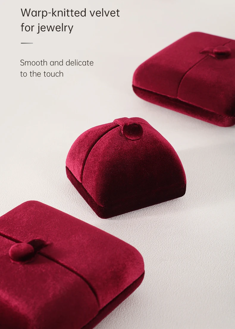 Yinbeini Velvet Jewelry Storage Box Ring Earring Bracelet Necklace Display Box for Wedding Proposal Engagement H024