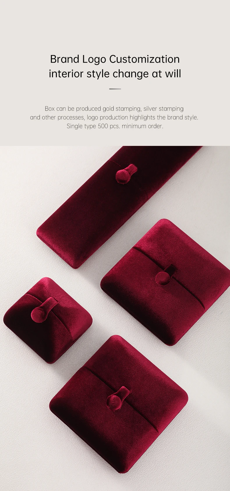 Yinbeini Velvet Jewelry Storage Box Ring Earring Bracelet Necklace Display Box for Wedding Proposal Engagement H024