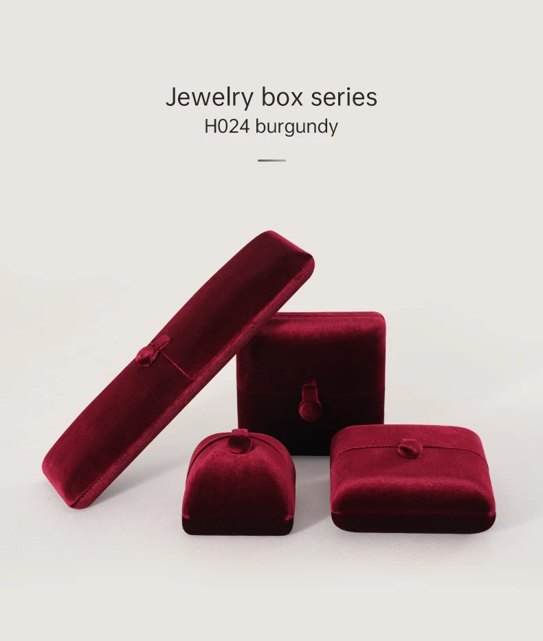 Yinbeini Velvet Jewelry Storage Box Ring Earring Bracelet Necklace Display Box for Wedding Proposal Engagement H024