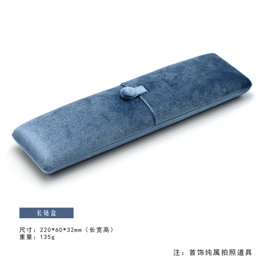 Double Opening Blue Velvet Jewelry Storage Box Necklace Ring Earrings Organizer Gift Box Solid Color Luxury Jewelry Box Joyero