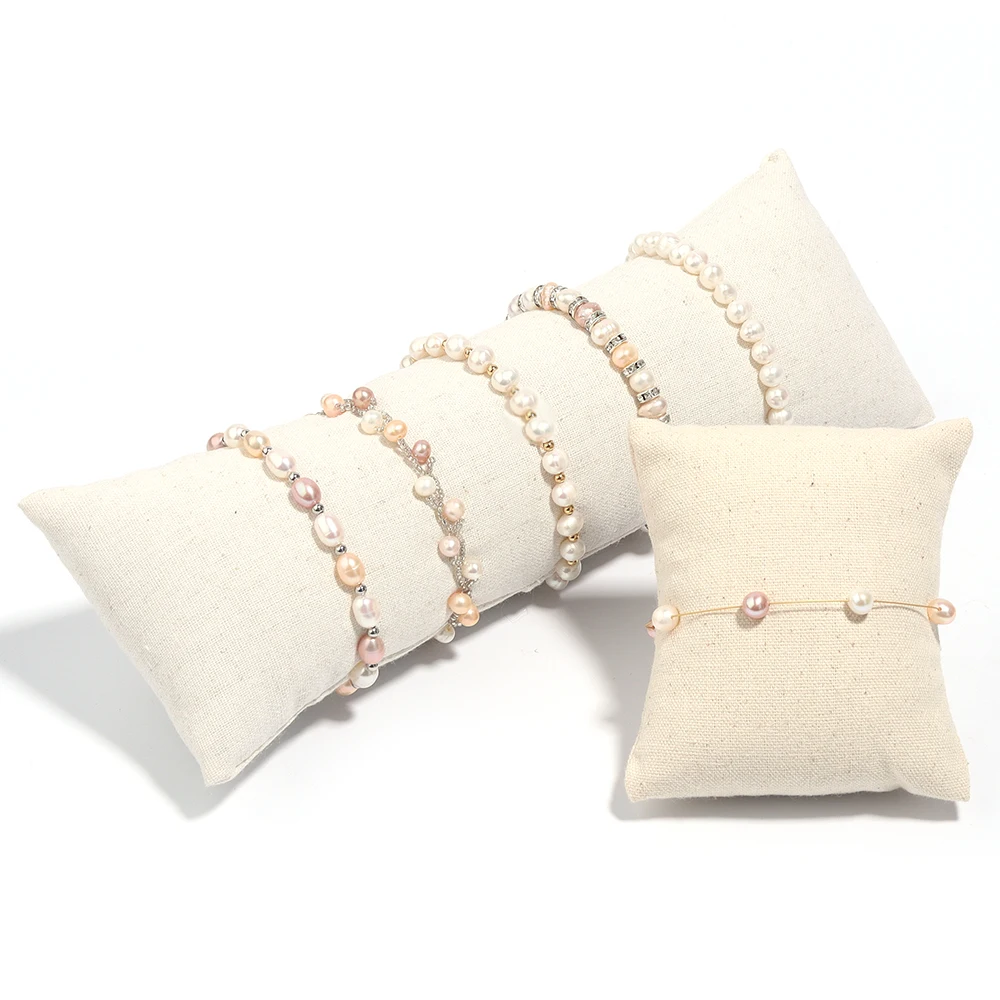 Velvet PU Leather Jewelry Pillow Jewelry Bracelet Cushion Holder Organizer Pillow Watch Display Photography Prop Wholesale