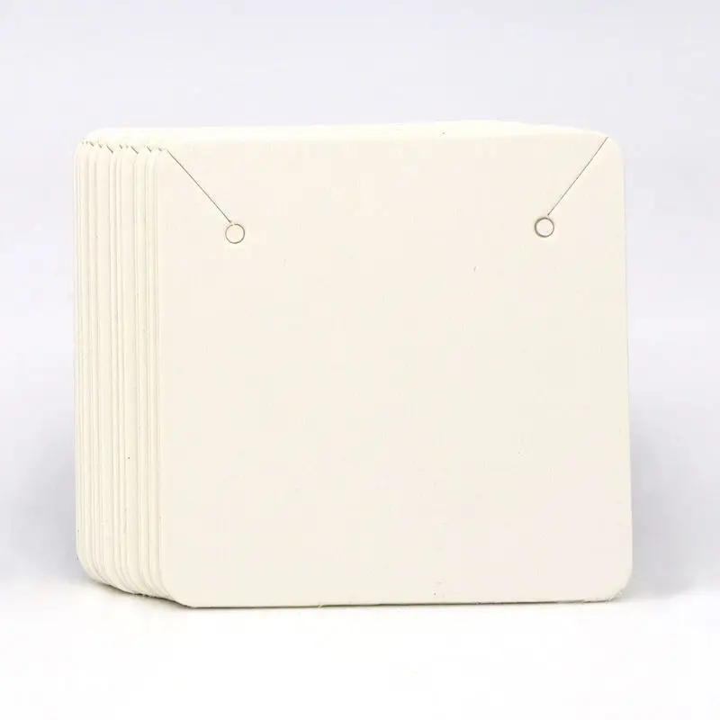 50PCS 5x5cm Blank Kraft Paper Jewelry Display Necklace Cards Hang Favor Label Tag For Jewelry Making Diy Accessories Wholesale