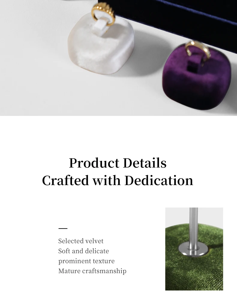 Yinbeini Velvet Earrings Ear Stud Display Stand Jewelry Accessories Storage Organizer Ring Showcase Props TB011