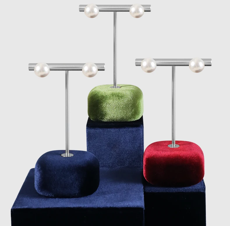 Yinbeini Velvet Earrings Ear Stud Display Stand Jewelry Accessories Storage Organizer Ring Showcase Props TB011