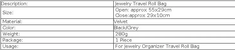 Portable Zipper Velvet Jewelry Roll Storage Bag Ring Pouch Pendant Necklace Folding Travel Organizer Earrings Bag