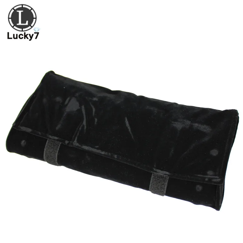 Portable Zipper Velvet Jewelry Roll Storage Bag Ring Pouch Pendant Necklace Folding Travel Organizer Earrings Bag