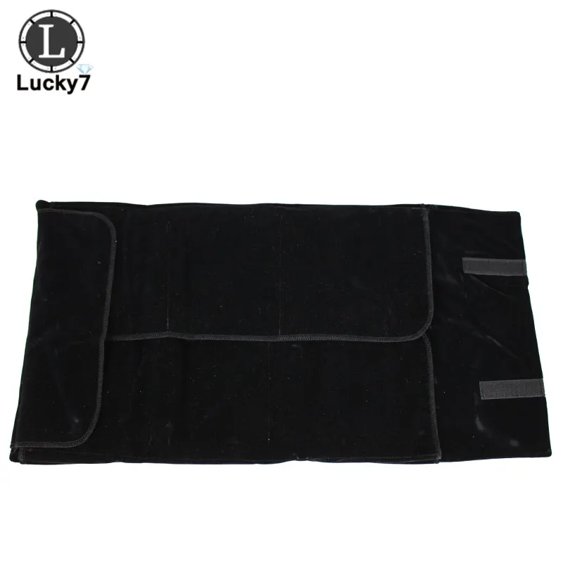 Portable Zipper Velvet Jewelry Roll Storage Bag Ring Pouch Pendant Necklace Folding Travel Organizer Earrings Bag