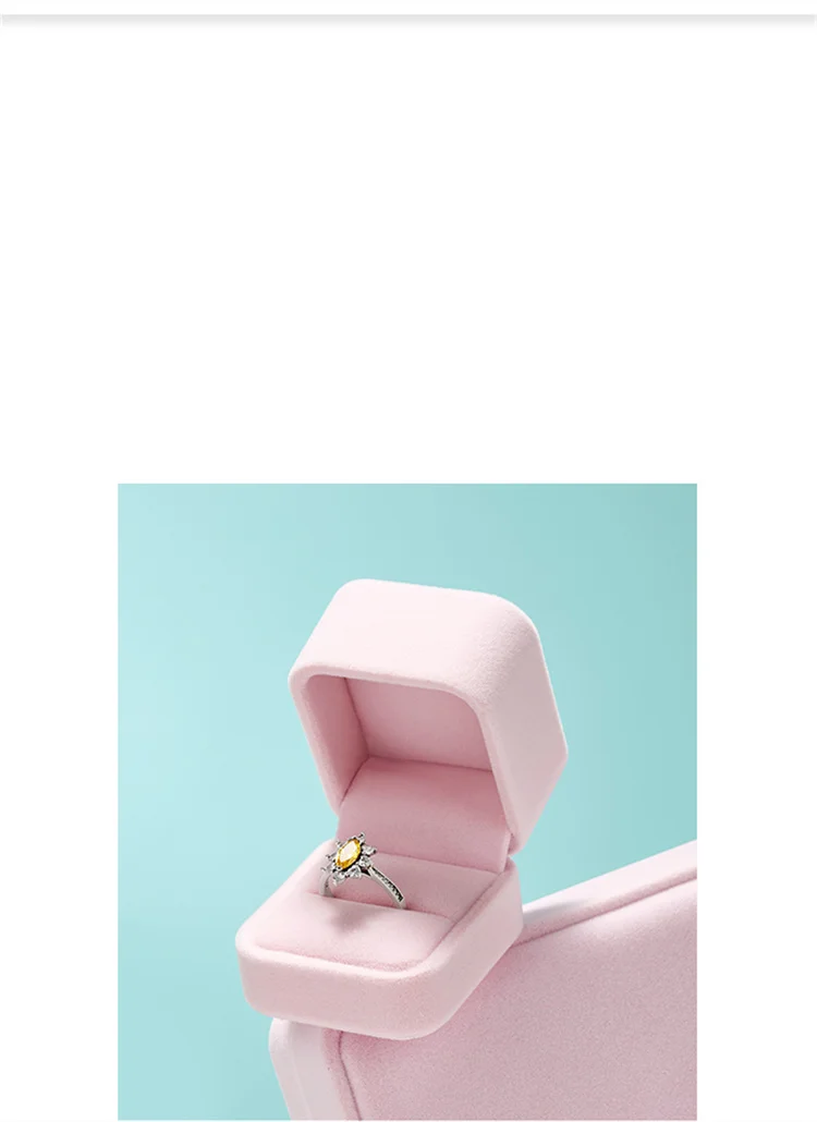 Oirlv Velvet Ring Box Pink Earring Jewelry Box Necklace Bracelet Storage Case Jewelry Gift Box for Wedding Jewelry Organizer Box