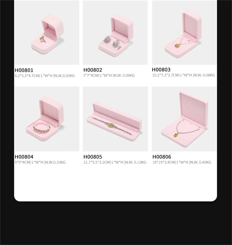 Oirlv Velvet Ring Box Pink Earring Jewelry Box Necklace Bracelet Storage Case Jewelry Gift Box for Wedding Jewelry Organizer Box