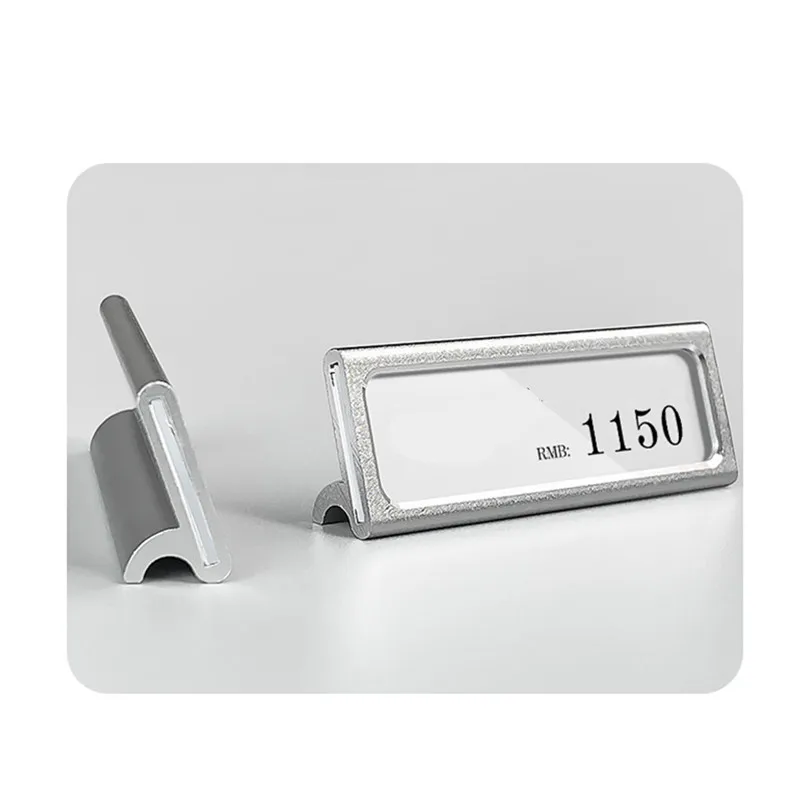 10Pcs/lot 60X22Mm Metal Sign Holder Stand Bread Store Price Label Tag Card Holder Advertising Display Stand Mini Price Paper