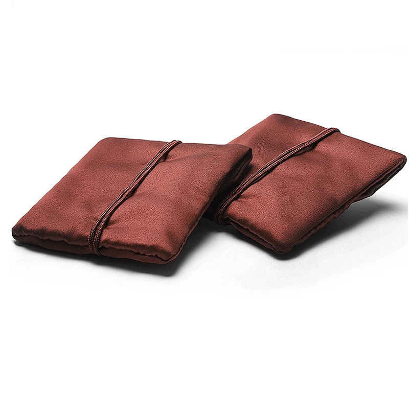 10pcs Satin Silk Flip Cover Jewelry Pouches 9.5cm Vintage Envelope Style for Bangle Bracelets Gift Brown Anti-Scratch Storage